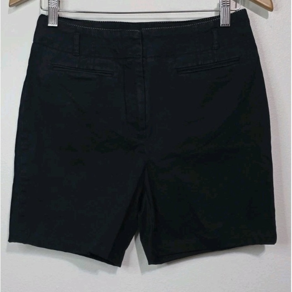Maeve Anthropologie Women Shorts Black 6 High Rise Chino Cottage‎ Bermuda EUC